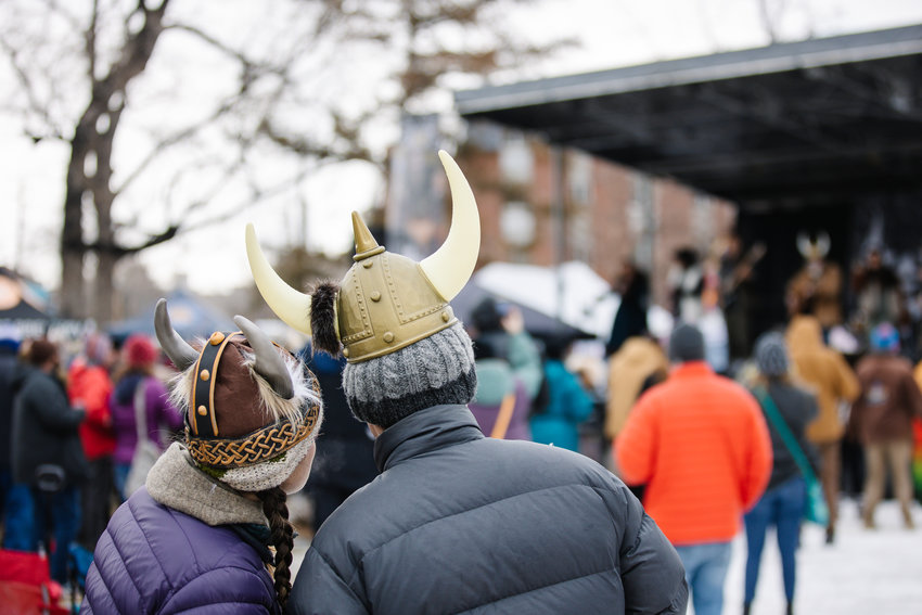 Dressed in Viking costumes, most people showed up to UllrGrass wearing hats with horns.